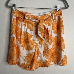 I.N.C. International Concepts Women's SZ 10 Floral-Print Belted Shorts Beach NWT
